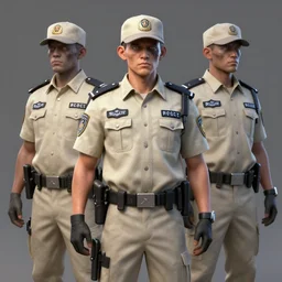 ( ( beige ) ) uniform and caps zombie security officers trending on artstation very high detail 4 k 8 k hd