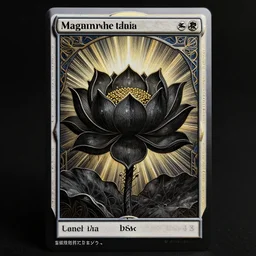a beautiful and hyperdetailed tarot card of a black lotus flower, in the style of magic the gathering!!!!, art deco, god rays, 8 k, volumetric lighting, cinematic, fine detail, elegant cell shaded, intricate detail, octane render, art by andreas rocha and alayna danner and adam paquette