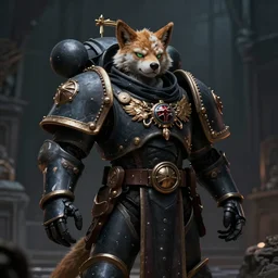 a cyborg furry priest in the style of warhammer 4 0 k in the style of grimdark fantasy trending on artstation deviantart pinterest furaffinity detailed realistic hd 8 k high resolution