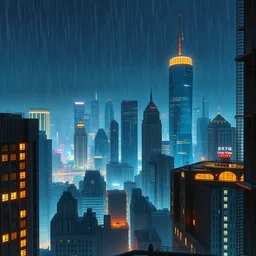 steelpunk penthouse above a cyberpunk city in a rainy night, wallpaper 3 d pixar disney digital cgi rtx hdr painting bioluminance alena aenami artworks in 4 kby jesper ejsing, feng zhu and loish beeple, by thomas kinkade