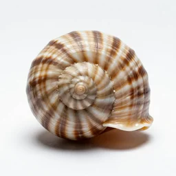 retro fossil ammonite, studio product photography, isolated on a pure white background, centered, entire object in frame, sharp focus, soft studio lighting