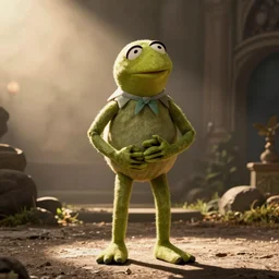 film still of peter dinklage in the muppets movie, cinematic, epic