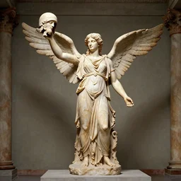 winged athena holding a helmet unearthed inside an etruscan villa 1 0 0 bc