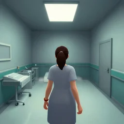 3rd person horror, female protagonist, hospital level, n64 screenshot