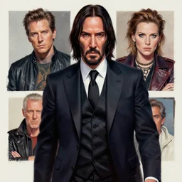 john wick, contemporary collage, highly detailed, digital painting, 4 k, hdr, punk, fashion, smooth, sharp focus, art by nick knight, sandra chevrier and john hoyland