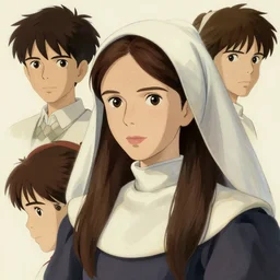 1 8 4 5 florence nightingale as teen, character face study, faces only, concept art finely detailed perfect art, painted by greg rutkowski makoto shinkai takashi takeuchi studio ghibli, pinterest, cevagraf comics