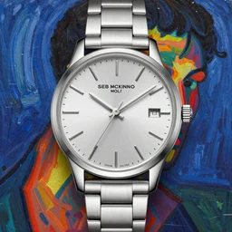 tonemapped momento mori silver watch by seb mckinnon, yoshitaka amano, fauvism