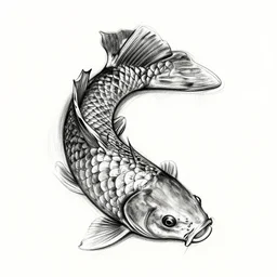 carp, tattoo sketch, new school, artstation