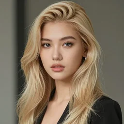 most beautiful gorgeous Asian mixed European girl in the world with blonde cute hair high resolution