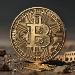 antique Bitcoin coin from roman empire photo