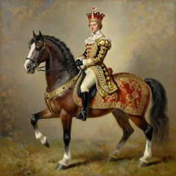 the royal king's horse by greg hildebrant lisa frank fancy rococo baroque oil painting high quality award winning clothed in fancy garb