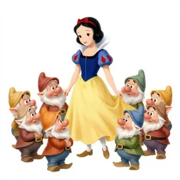 Snowwhite and the seven dwarves, fairy tale illustration by William Henry Margetson