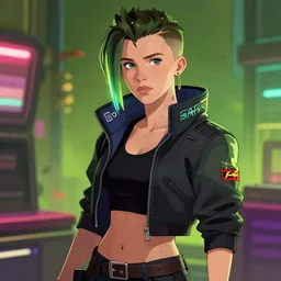 Millie Bobby Brown in Cyberpunk 2077 by Butcher Billy, by RossDraws