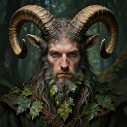 patrick rothfuss as forest druid with ram horns and leaves in his beard | highly detailed | very intricate | symmetrical | cinematic lighting | award - winning | closeup portrait | painted by donato giancola and mandy jurgens and charlie bowater | featured on artstation