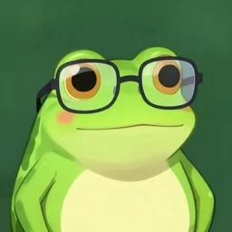 frog wear glasses, by wlop