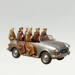 flying car in medieval religious art monks and nuns