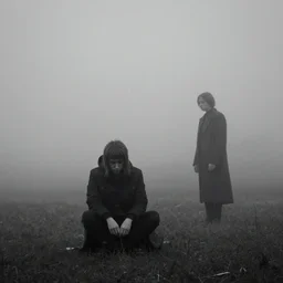 grey low contrast scene, soft, sad, misty, by beksinski and android jones and wadim kashin