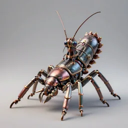 steampunk robot scolopendra, 3 d model, unreal engine realistic render, 8 k, micro detail, intricate, elegant, highly detailed, centered, digital painting, artstation, smooth, sharp focus, illustration, artgerm, tomasz alen kopera, wlop