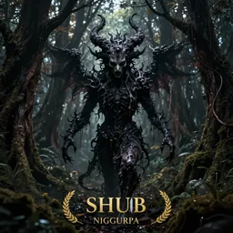 dark young of shub - niggurath in the forest, arham horror wallpaper, lovecraft artbook, evil fluid, insane, madness, creepy, macro, by greg rutkowski, dan mumford beeple. michael cheval. anato finnstark.