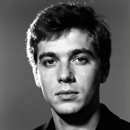 a close - up, black & white studio photographic portrait of subject, dramatic backlighting, 1 9 7 3 photo from life magazine