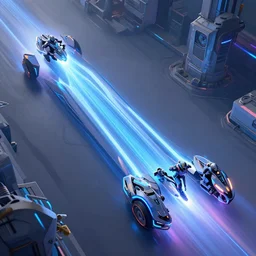 amazing dream about tron light cycle race, isometric, mass effect, neon, hyper realistic, concept art, high key lighting, intricate, hyper detailed, smooth, high contrast, neon, volumetric lighting, octane, raytrace, ethereal, moebius, greg rutkowski, huifeng huang, artgerm, beeple, jim lee,