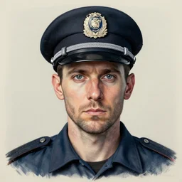 a cop portrayed by raymond pettibon, extremely detailed!!!