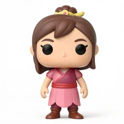 full body 3d render of princess mononoke as a funko pop, studio lighting, white background, blender, trending on artstation, 8k, highly detailed