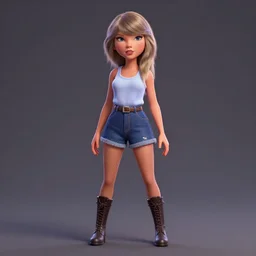 3 d model of taylor swift, in the style of pixar animation, octane render, ultra detailed, 3 d character model