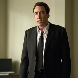 film still of Nic Cage as Patrick Bateman in American Psycho