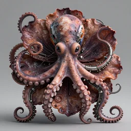 2 0 7 7 grotesque flower made from octopus with bionic and mechanical parts by hr giger, rutkowski, james jean and erik jones and rhads, beutiful details, ultradetailed, prefect face, photorealistic details, feroflex, 3 d octane render, colossal scale, trending artstation, shallow depth of field
