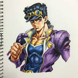 Drawning of Anakin Skywalker in style of Jojo's Bizarre Adventure
