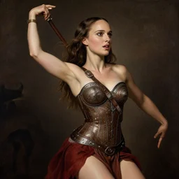 natalie portman as a passionate exotic dance viking warrior, high detailed, award winning, renaissance painting