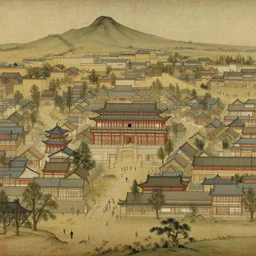 tang dynasty city, painting by gaston bussiere, craig mullins, j. c. leyendecker, tom of finland