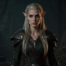 portrait, a female elf from dungeons and dragons, dramatic lighting, cinematic, establishing shot, extremely high detail, foto realistic, cinematic lighting, post processed, concept art, artstation, matte painting, blizzard studio, wow, style by eddie mendoza, raphael lacoste, alex ross,