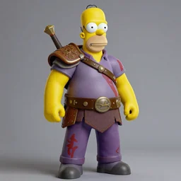 Homer Simpson  as Kratos, brutal, detailed realistic, photorealistic, full body