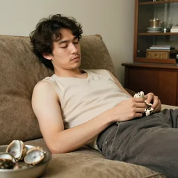 mollusc man, chilling at home