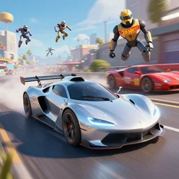 dream tron tesla light cycle race, rocket league, mass effect, ferrari, hot wheels, wipe out, hyper realistic, concept art, high key lighting, intricate, hyper detailed, smooth, high contrast, neon, volumetric lighting, octane, raytrace, moebius, syd mead, greg rutkowski, artgerm, jim lee,