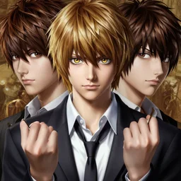 light yagami, death note, realistic portrait, symmetrical, highly detailed, digital painting, artstation, concept art, smooth, sharp focus, illustration, cinematic lighting, art by artgerm and greg rutkowski and alphonse mucha