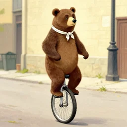 a 1920s cartoon about a bear on a unicycle