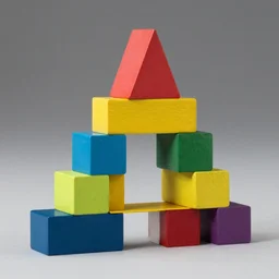 A set of colored blocks stacked in a pyramid