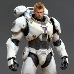 an portrait man white american in the assault powered armor, style game square enix life, trending on artstation, painted by greg rutkowski, render naughty dog, octane render, detailed
