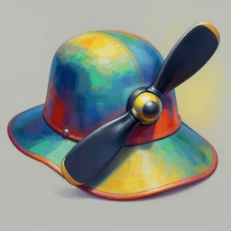 colorful painting of a propellor hat, matte painting, trending on art station, ultra - detailed, hq