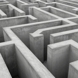 surreal concrete maze by edward hopper