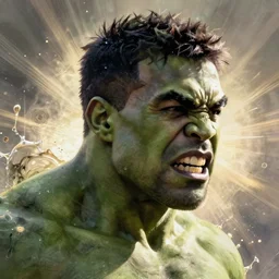 Portrait of Kanye West as the Hulk, angry, amazing splashscreen artwork, splash art, head slightly tilted, natural light, elegant, intricate, fantasy, atmospheric lighting, cinematic, matte painting, by Greg rutkowski