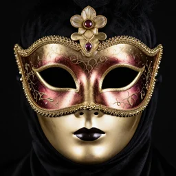 antinous wearing venetian masquerade mask, symmetry, reflecting flower