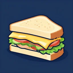 cheese sandwich modern flat design style illustration with line elements