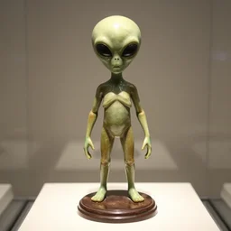 alien sculpture toy on display
