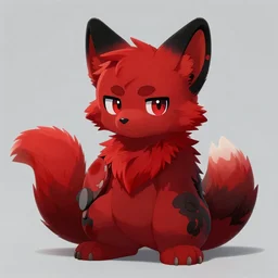 ( red and black ) > [ ( furry fandom fursona ) = ( weasel * ferret * stoat ) ], graffiti ( background = smoke ) > wall