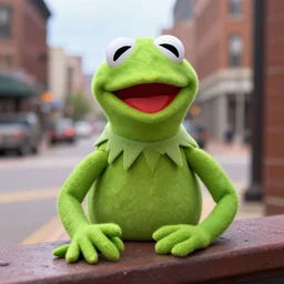 slice of life about kermit the frog in downtown