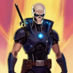 terminator world cyberpunk style. epic high fantasy character art. classic 1 9 8 0 cover art by cartoon network and rutkowski. cozy portrait at r / character drawing